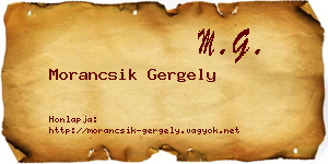 Morancsik Gergely névjegykártya